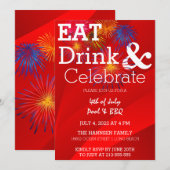 Uitnodiging vuurwerkpartij vieren (Voorkant / Achterkant)