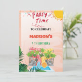 Uitnodiging Water Glijbaan Feestje (Staand voorkant)