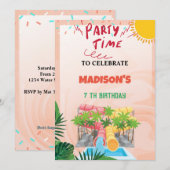 Uitnodiging Water Glijbaan Feestje (Voorkant / Achterkant)