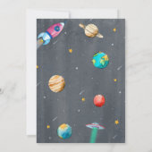 Uitnodiging waterverf Space Birthday (Achterkant)