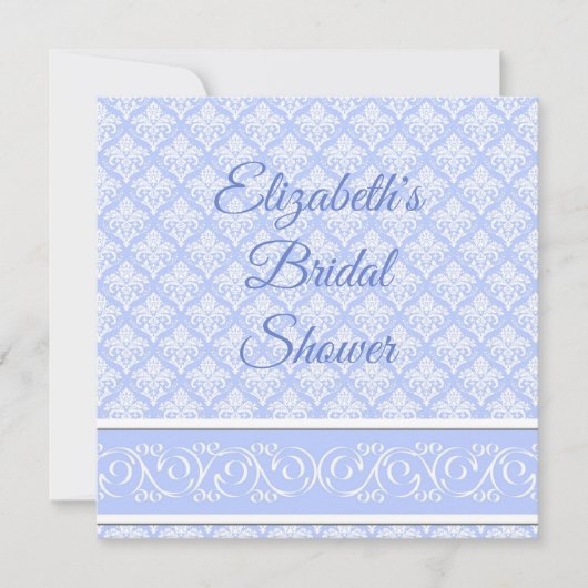 Uitnodiging - Wedgewood Blauwe Damast (Voorkant)