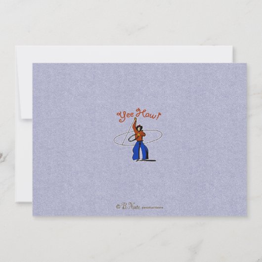 Uitnodiging westerne ronde-up partij (Achterkant)