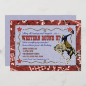 Uitnodiging westerne ronde-up partij (Voorkant / Achterkant)