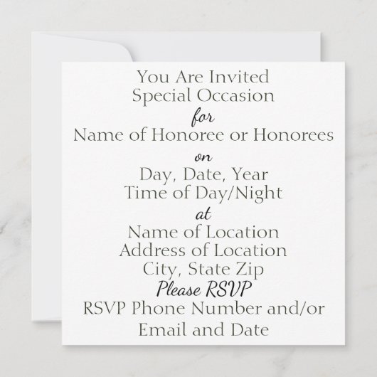 Uitnodiging - White Azaleas (Achterkant)