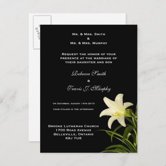 Uitnodiging - WhiteLily1 (Voorkant / Achterkant)