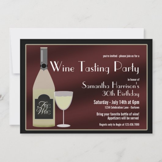 Uitnodiging wijnpartij (Voorkant)