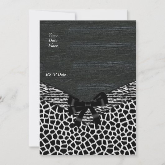 Uitnodiging Wild Zwart Wit (Achterkant)