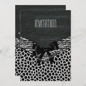 Uitnodiging Wild Zwart Wit (Voorkant / Achterkant)