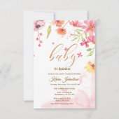 Uitnodiging Wildflower Natuurlijke Bloei Frame Bab (Voorkant)