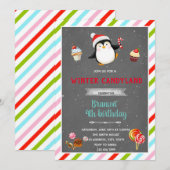 Uitnodiging winter candyland thema (Voorkant / Achterkant)