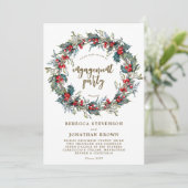 Uitnodiging winter vakantie engagement feestje (Staand voorkant)