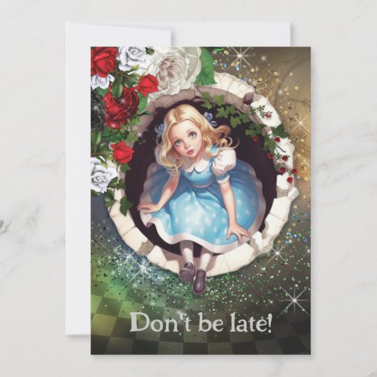 Uitnodiging Wonderland Tuinfeest (Voorkant)