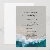 Uitnodiging Zee/Golf Bruiloft (Voorkant / Achterkant)