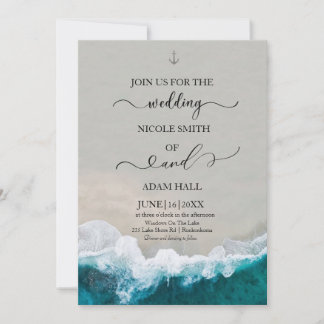 Uitnodiging Zee/Wave Wedding