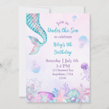 Uitnodiging Zeemeermin Onder De Zee