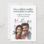 Uitnodiging zilveren bruiloft 25 jaar met foto (Voorkant)