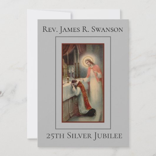 Uitnodiging zilveren priesterjubileum met Jezus (Voorkant)