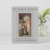 Uitnodiging zilveren priesterjubileum met Jezus (Staand voorkant)