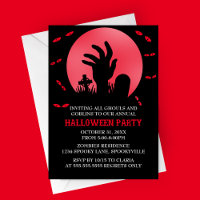 Uitnodiging Zombie Halloween Party