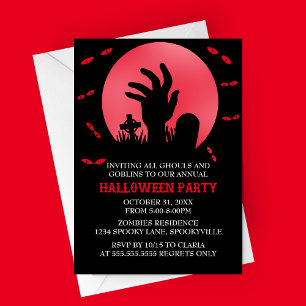 Uitnodiging Zombie Halloween Party