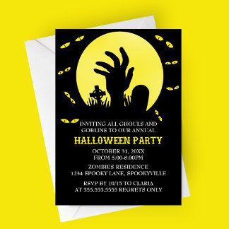 Uitnodiging Zombie Halloween Party