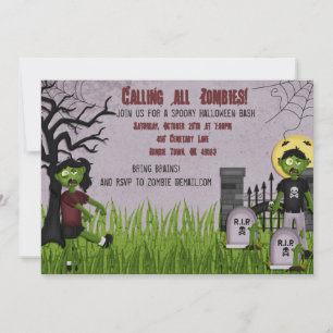 Uitnodiging Zombie Halloween Party