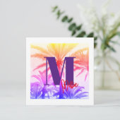 UITNODIGING zomer tropische palmboom 80's (Staand voorkant)