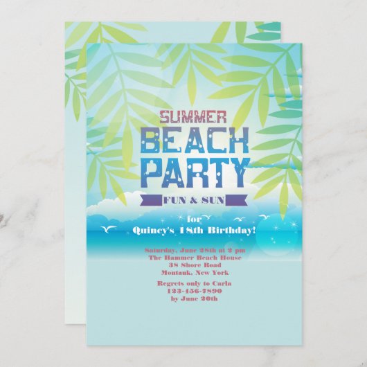 Uitnodiging zomervakantie (Voorkant / Achterkant)