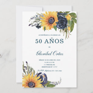 Uitnodiging Zonnebloemen Voor 50 Jaar Leven