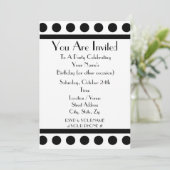 Uitnodiging Zwart en Witte Feest (Staand voorkant)