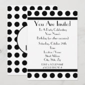 Uitnodiging Zwart en Witte Feest (Voorkant / Achterkant)