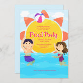 Uitnodiging zwemmen en spelen (Voorkant / Achterkant)