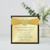 Uitnodigingen 50e verjaardagsfeest Elegant Hart (Staand voorkant)