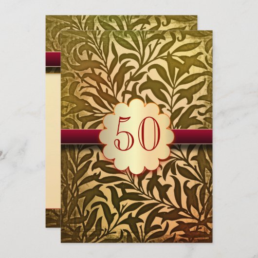 Uitnodigingen 50ste gouden jubileumfeest (Voorkant / Achterkant)