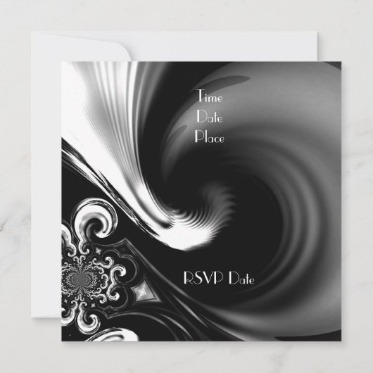 Uitnodigingen Abstract metaal 2 in zwart-wit stijl (Achterkant)