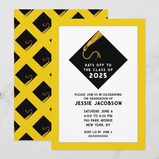 Uitnodigingen afstudeerfeest 2025 (Voorkant / Achterkant)