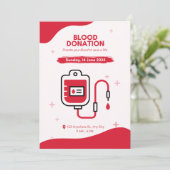 Uitnodigingen Bloeddonordag (Staand voorkant)