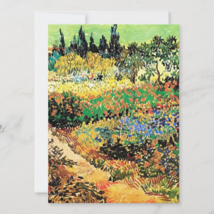 Uitnodigingen. Bloeiende tuin met pad Kaart