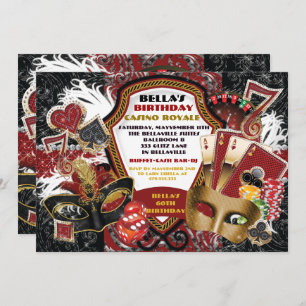 Uitnodigingen casino Masquerade Party