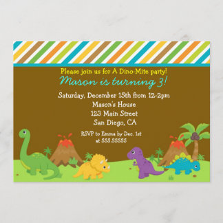 Uitnodigingen Dinosaur Birthday Party