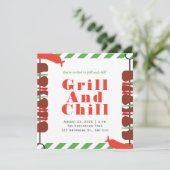 Uitnodigingen en aankondigingen voor grill en chil (Staand voorkant)