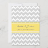 Uitnodigingen Geel Gray Chevron Engagement Party (Achterkant)