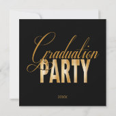Uitnodigingen Golden Graduation Party (Achterkant)