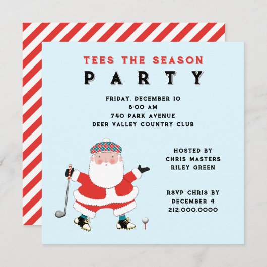 Uitnodigingen Golf Party (Voorkant / Achterkant)