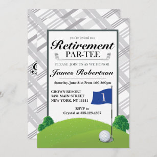Uitnodigingen Golf Retirement Party