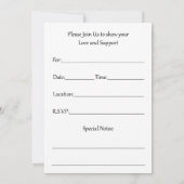 Uitnodigingen, Kankerondersteuning Hoofd Scheerpar Kaart (Achterkant)