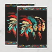 Uitnodigingen met Native American Horse (Voorkant / Achterkant)