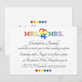 Uitnodigingen - Mevrouw & mevrouw Wedding Invite (Voorkant / Achterkant)