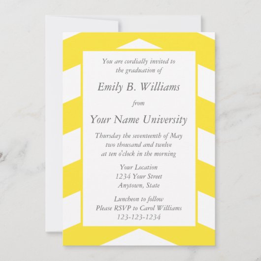 Uitnodigingen of aankondigingen voor gele graad (Voorkant)