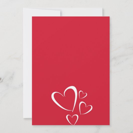 Uitnodigingen om te binden met roodharten romantis (Achterkant)